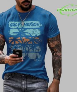 Mens Gulf Of Mexico EST 1550 Printed Round Neck Premium Shirt