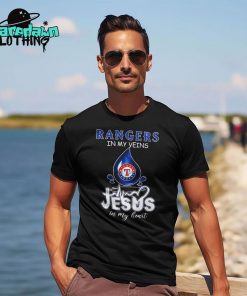 Texas Rangers In My Veins Jesus In My Heart Shirt Premium Shirt