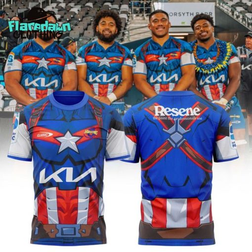 Hurricanes Rugby Union x Captain America Shirt 2025