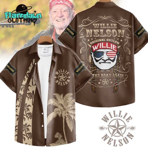 Willie Nelson On The Road Again Premium Hawaiian Shirt