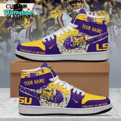 LSU Tigers Stand Right Up And Roar Personalized Air Jordan 1 Sneakers