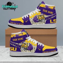 LSU Tigers Stand Right Up And Roar Personalized Air Jordan 1 Sneakers